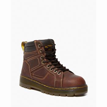 Dr Martens Férfi Pitch Steel Toe Bőr Bakancs Gesztenyebarna